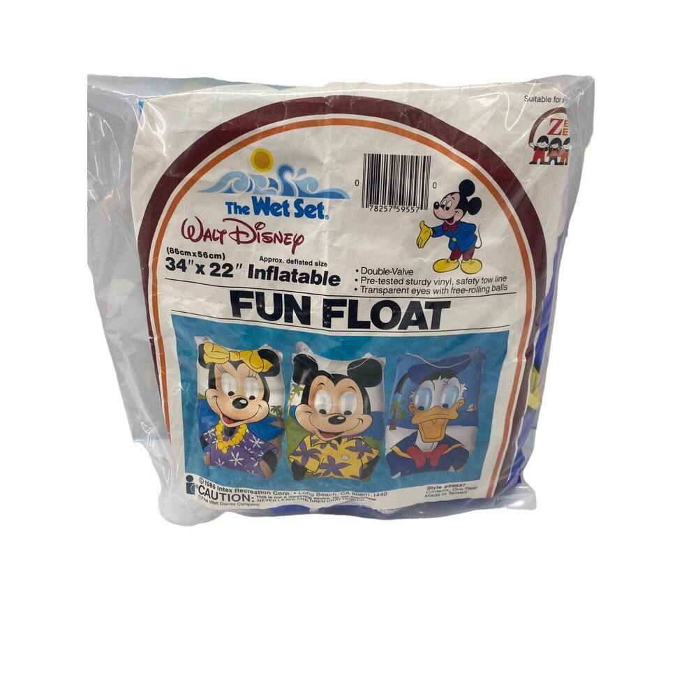 Vintage 1986 DONALD DUCK Intex Disney Mickey & Pals Inflatable Fun Float NOS